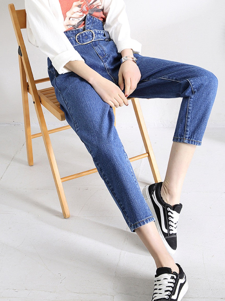 Jeans a vita alta asimmetrik