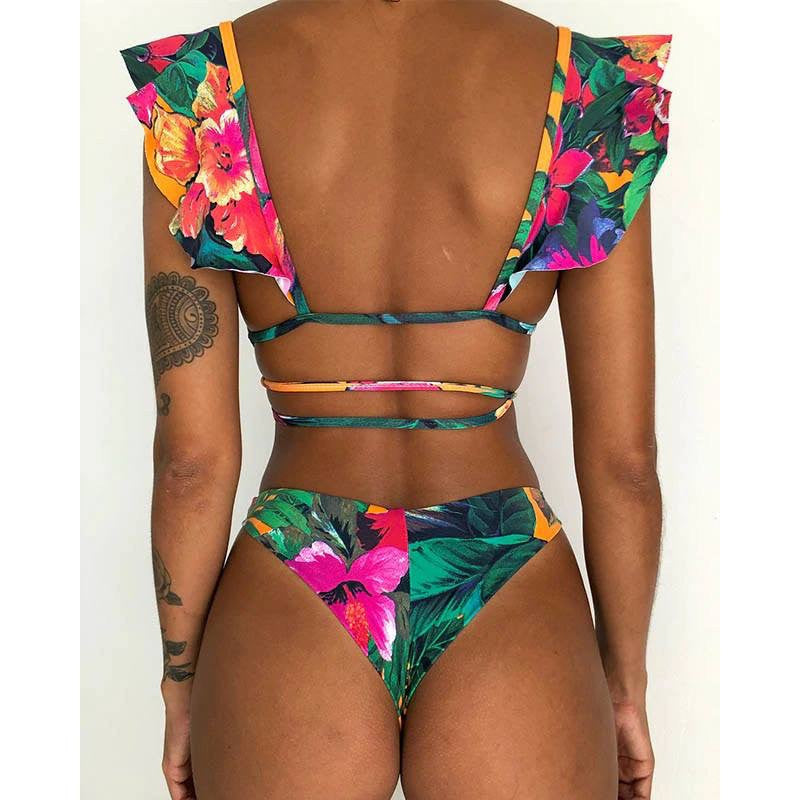 Bikini rouges ibiscus