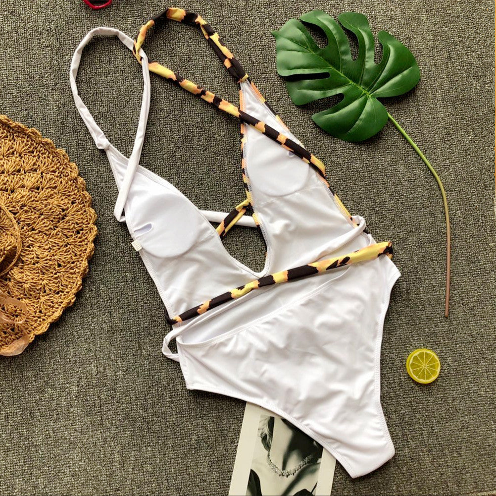 Monokini leopard ghil bicolor