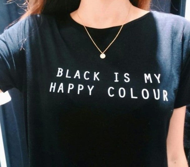 T-shirt Black is my happy color