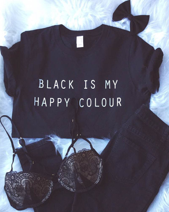 T-shirt Black is my happy color