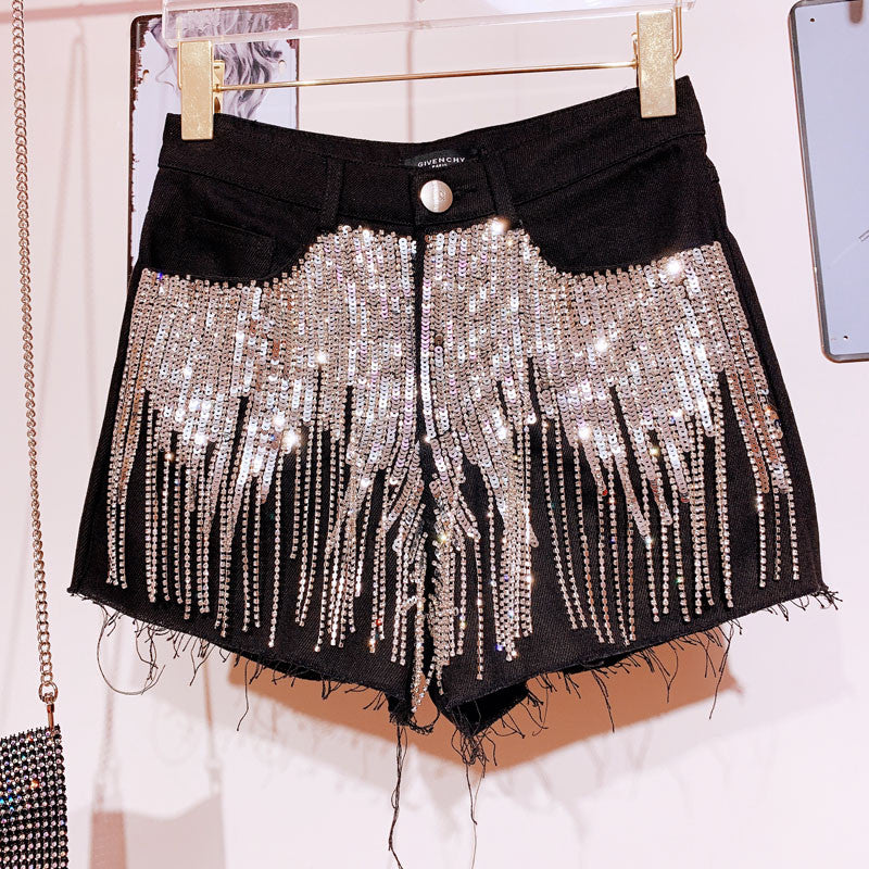 Shorts sequin fringe