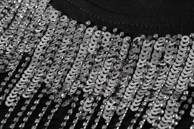 T-shirt sequin fringe