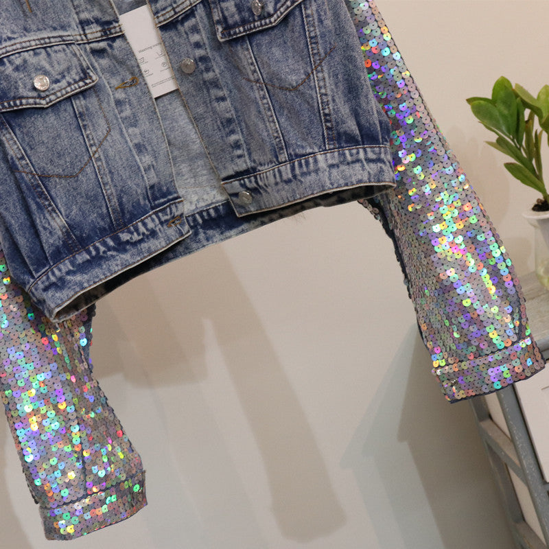 Giubbino denim unicorn