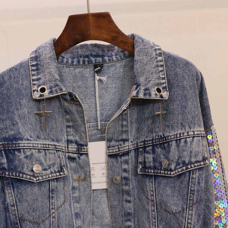 Giubbino denim unicorn