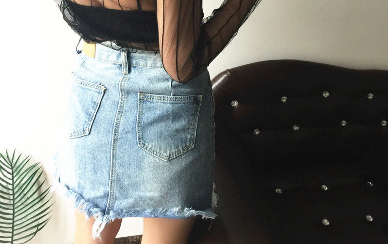 Minigonna denim asimmetrik