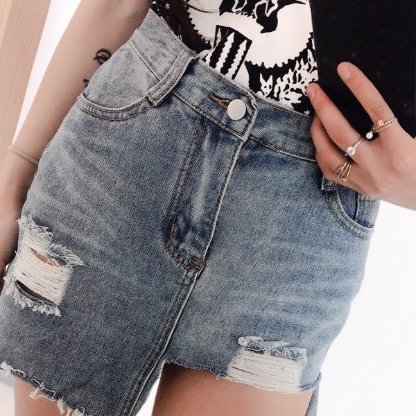 Minigonna denim asimmetrik