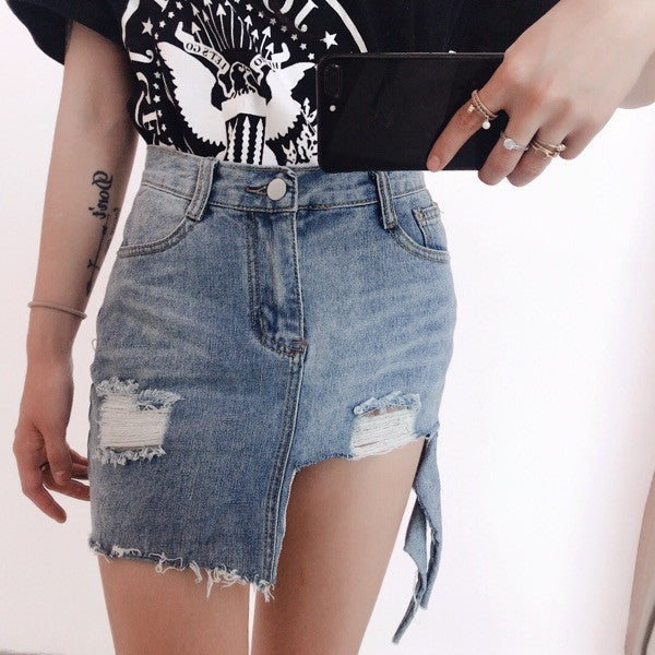 Minigonna denim asimmetrik