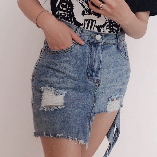 Minigonna denim asimmetrik