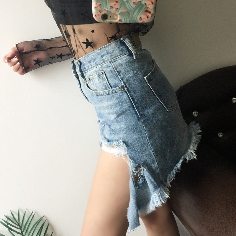 Minigonna denim asimmetrik