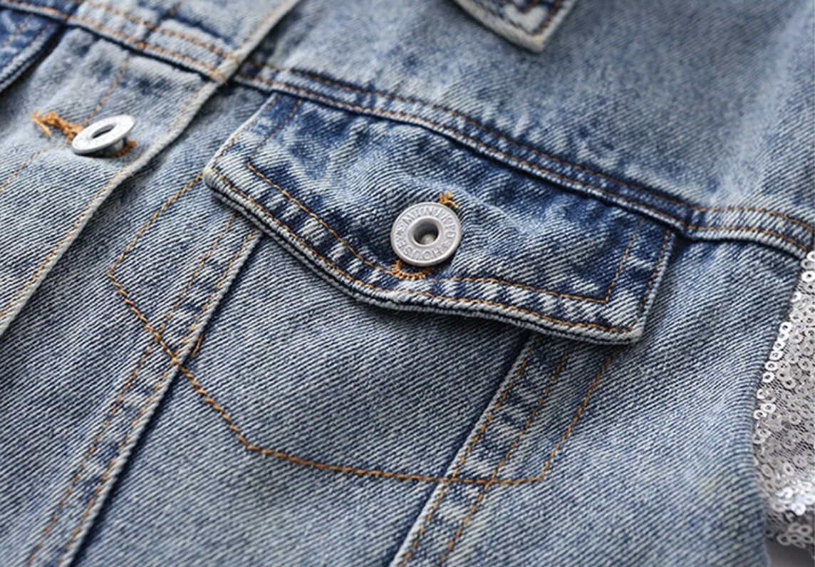 Giubbino baby denim unicorn