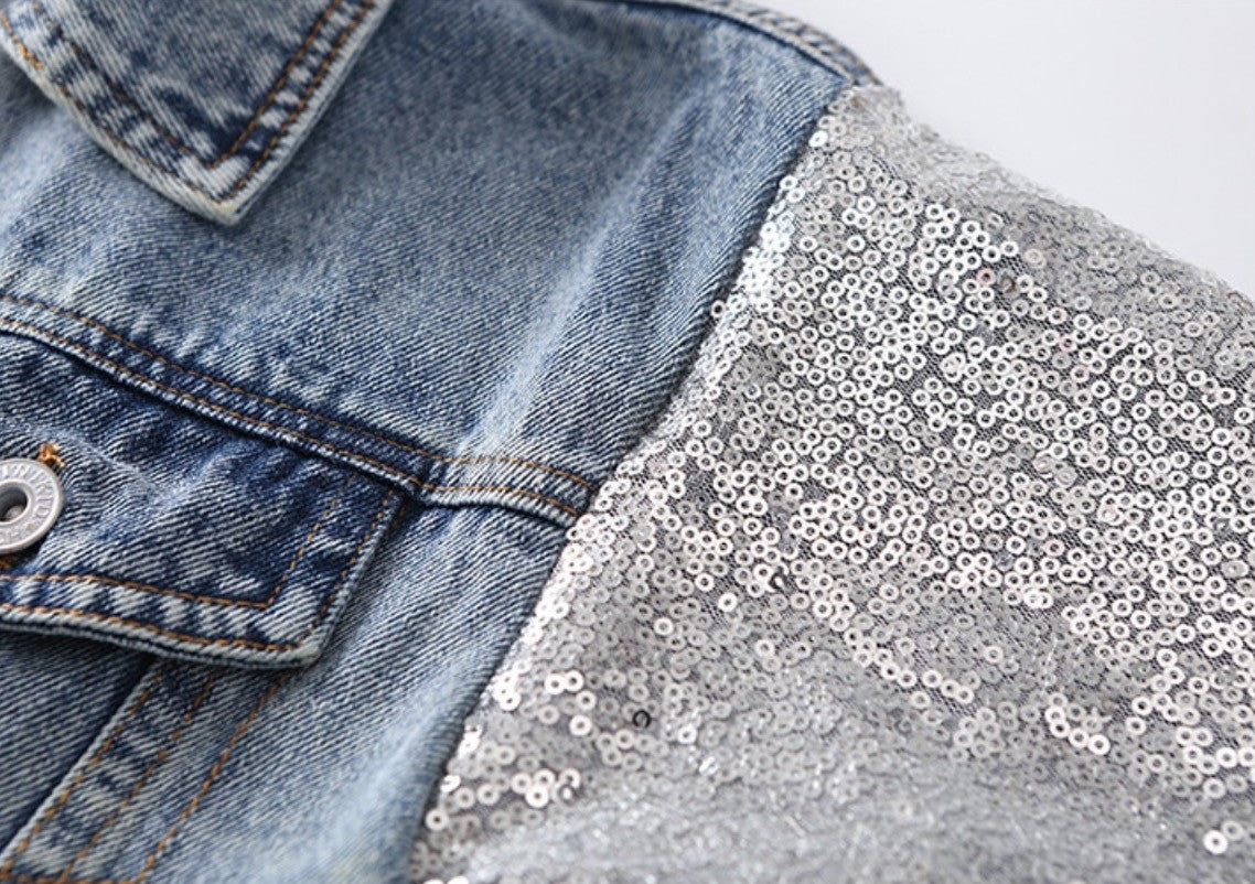 Giubbino baby denim unicorn