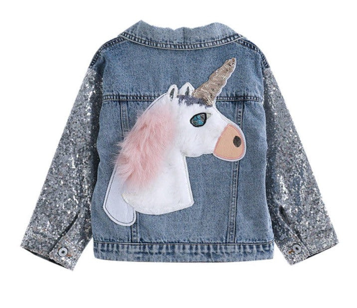 Giubbino baby denim unicorn