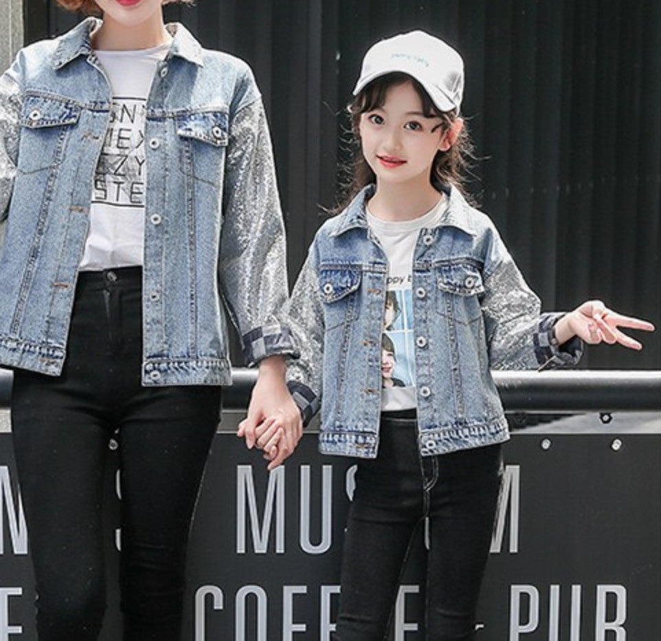 Giubbino baby denim unicorn