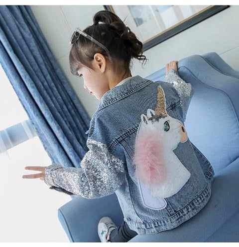 Giubbino baby denim unicorn