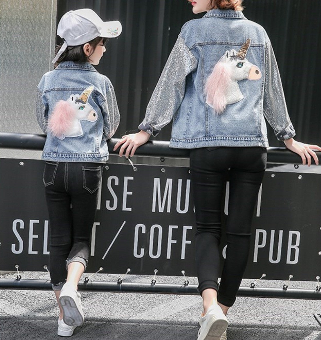 Giubbino baby denim unicorn