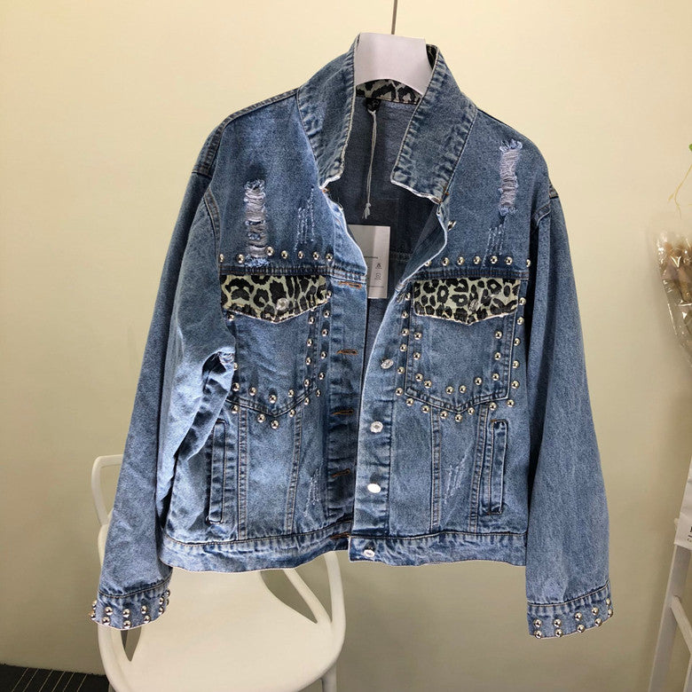 Giacca denim animalier