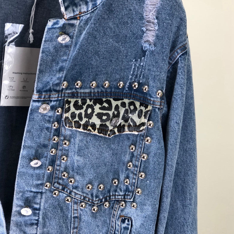 Giacca denim animalier
