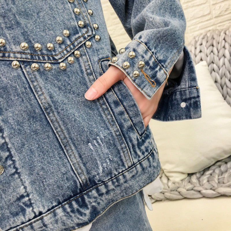 Giacca denim animalier