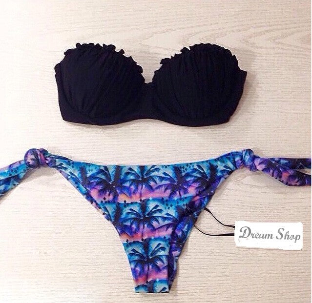 Bikini Palme top nero