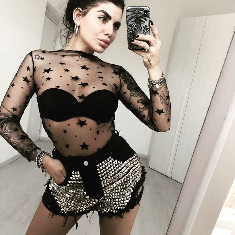 Maglia trasparente tulle