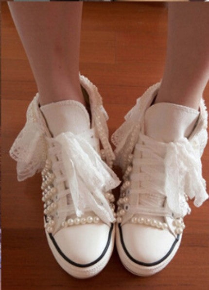 Sneakers wedding pearl