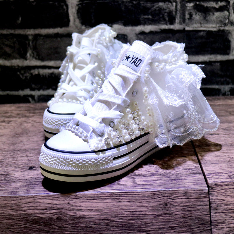 Sneakers wedding pearl