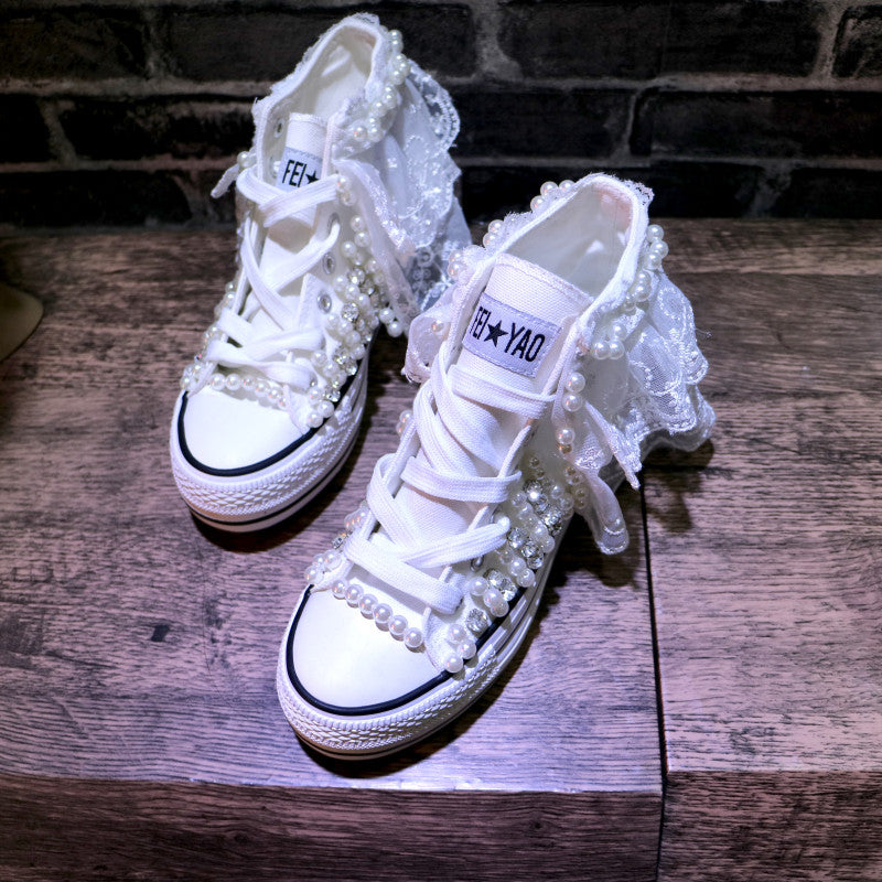 Sneakers wedding pearl