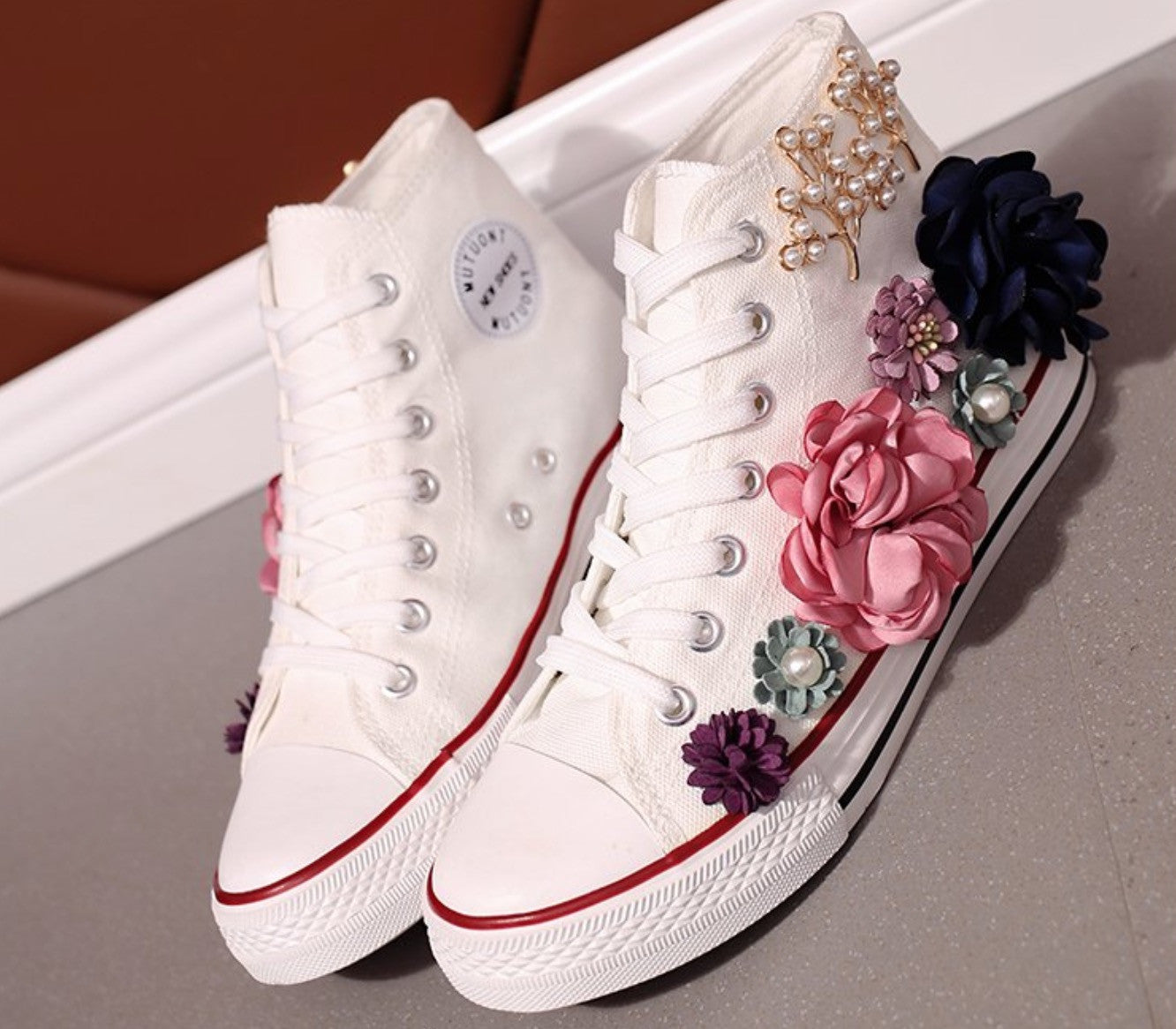 Sneakers wedding pearl