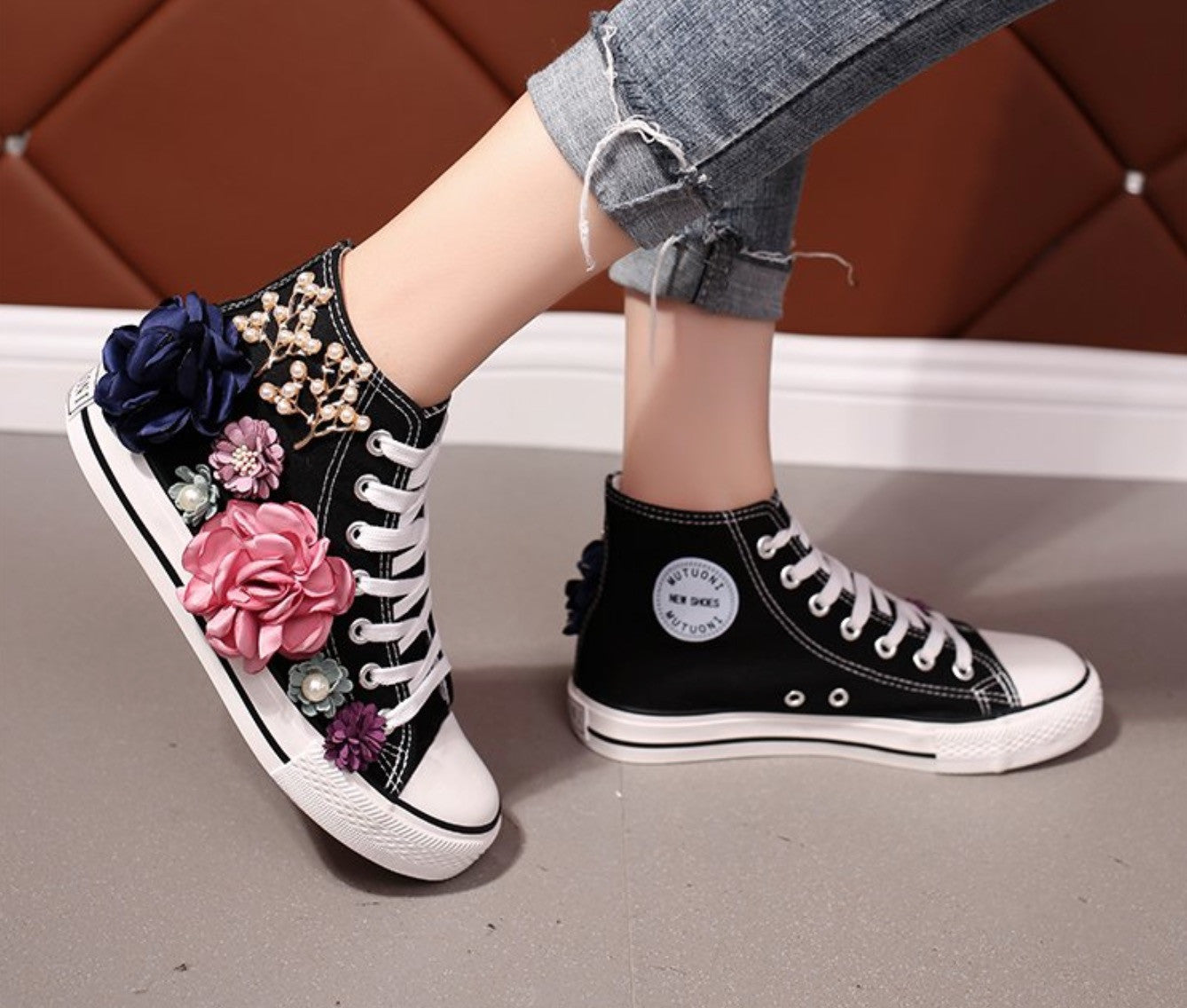 Sneakers wedding pearl