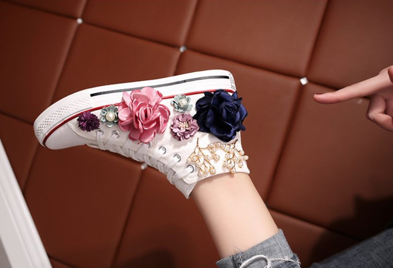 Sneakers wedding pearl