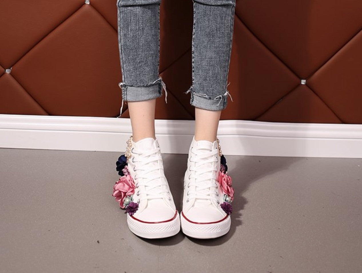 Sneakers wedding pearl