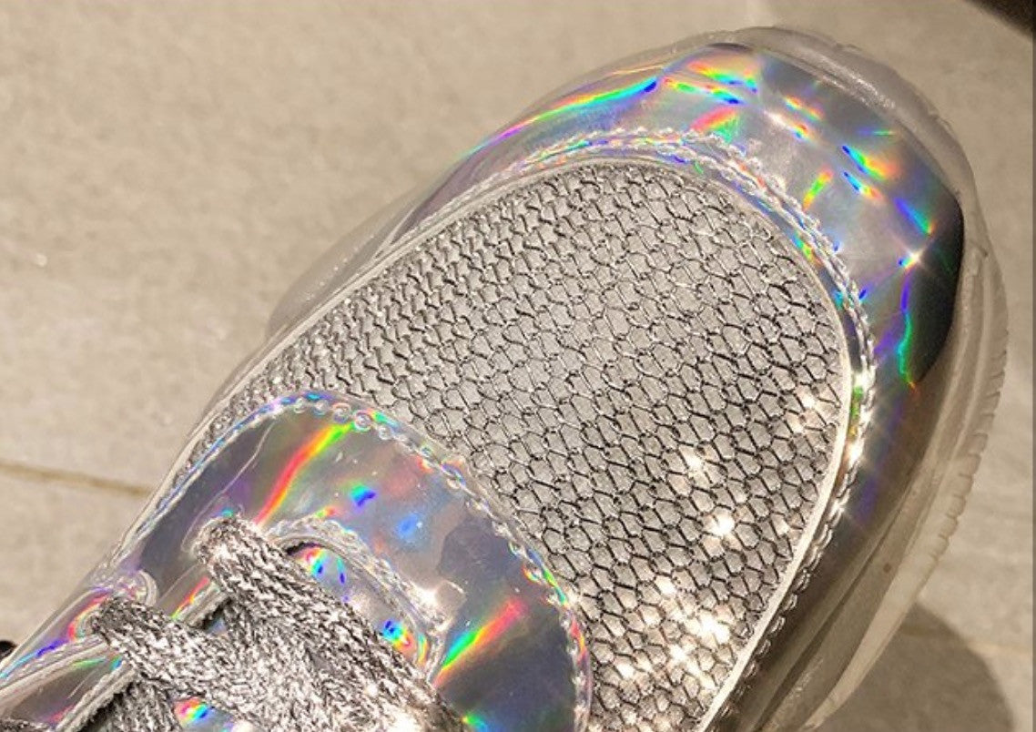 Sneakers platform silver mirror