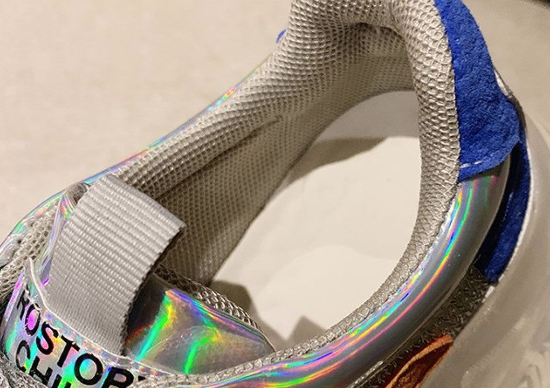 Sneakers platform silver mirror