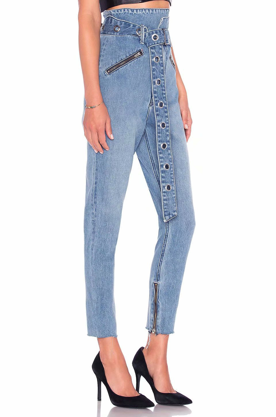 Jeans vita altissima tulipano