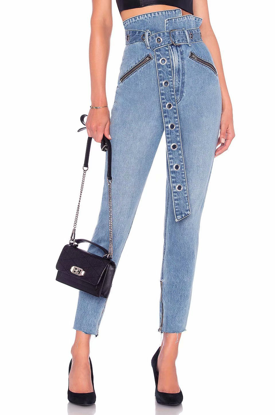 Jeans vita altissima tulipano