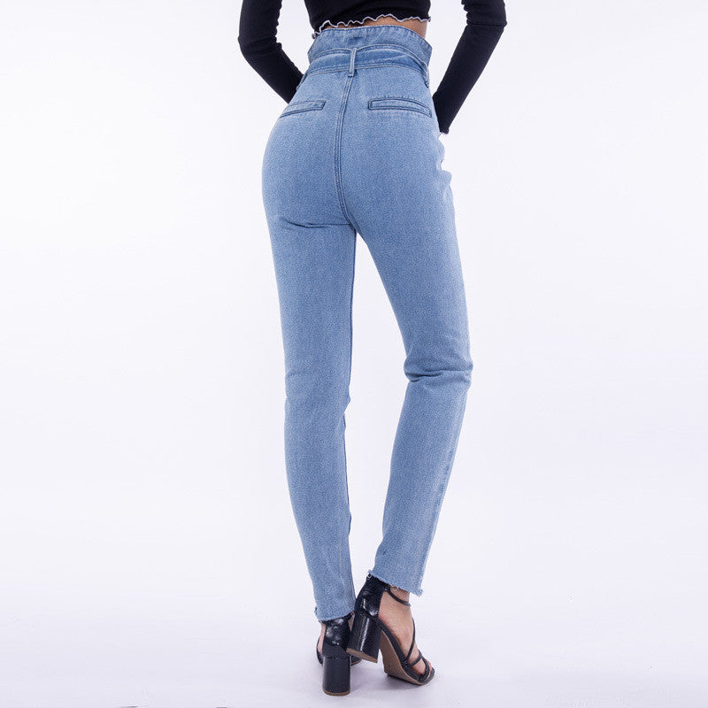 Jeans vita altissima tulipano