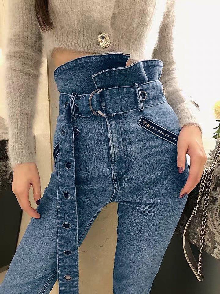 Jeans vita altissima tulipano