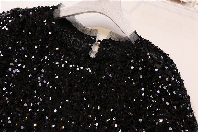 Tee in pailettes tonde