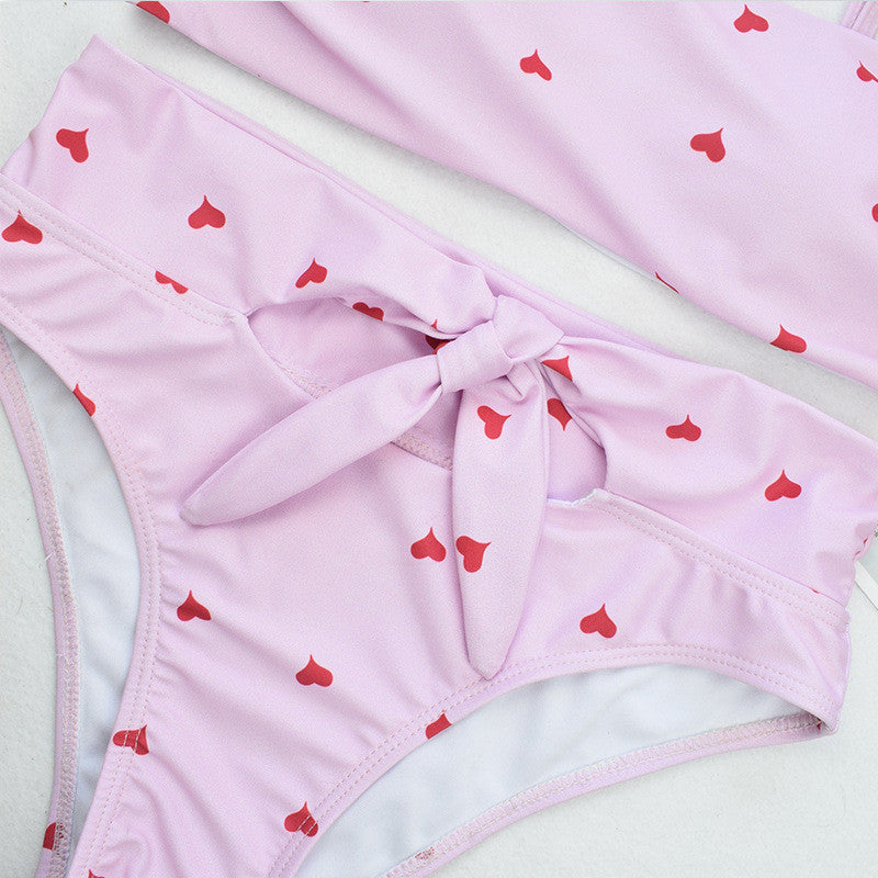 Bikini vita alta cuoricini