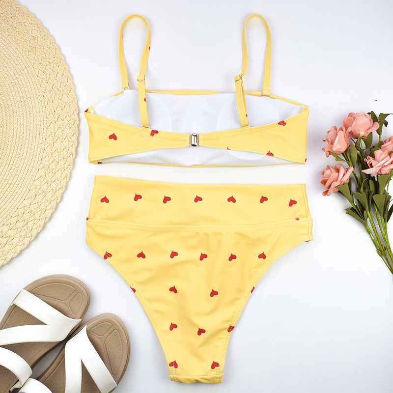 Bikini vita alta cuoricini