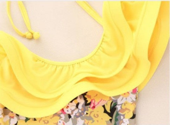 Costume intero bimba yellow flowers