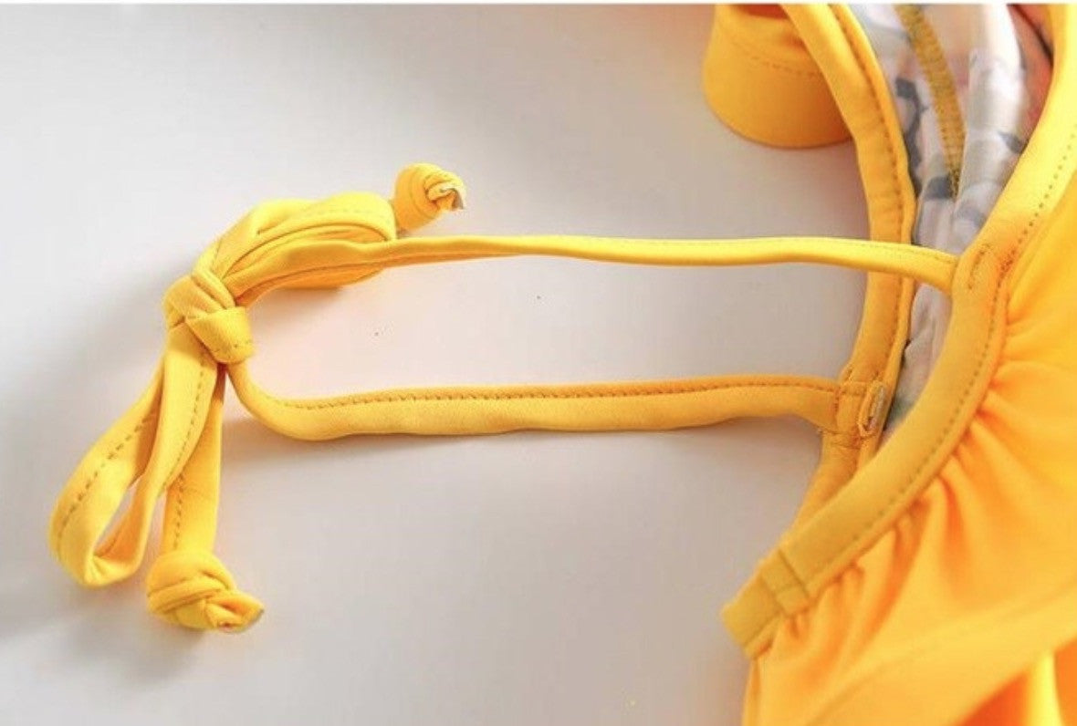 Costume intero bimba yellow flowers