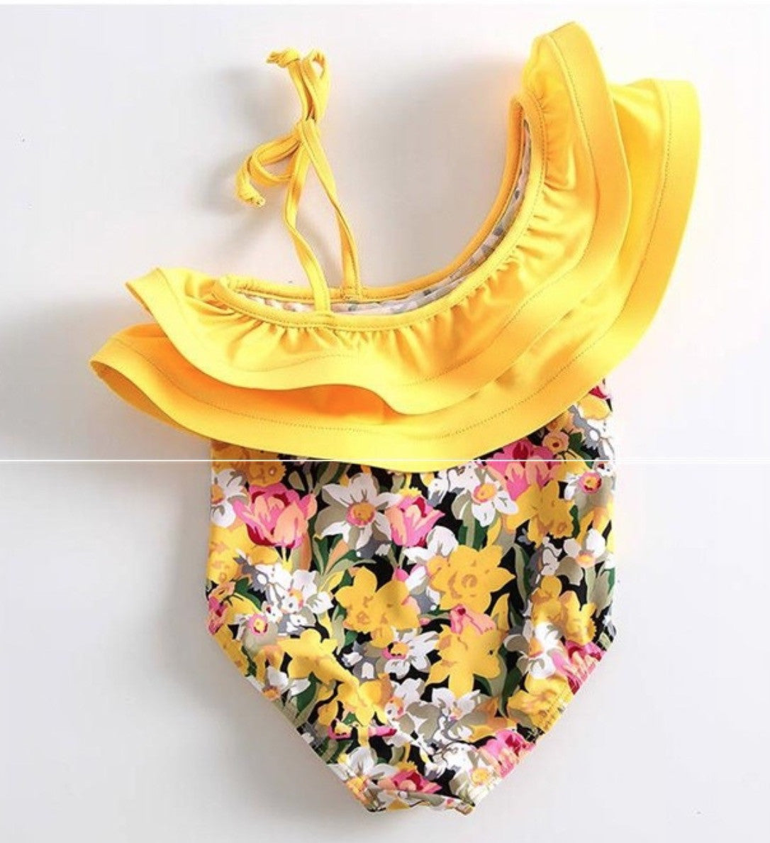 Costume intero bimba yellow flowers
