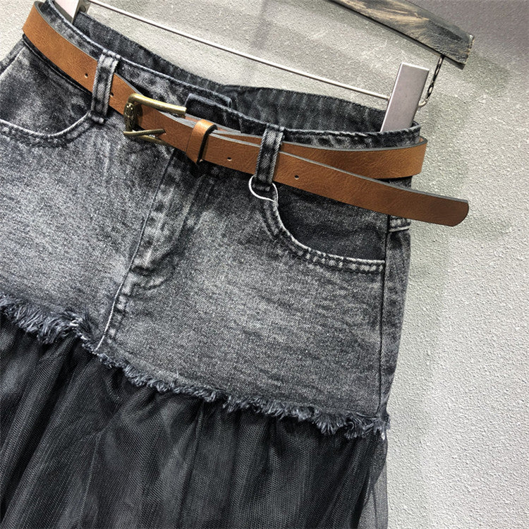 Longuette tulle-denim Lailai
