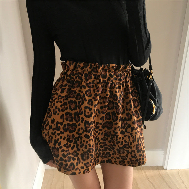 Gonna plissè leopard