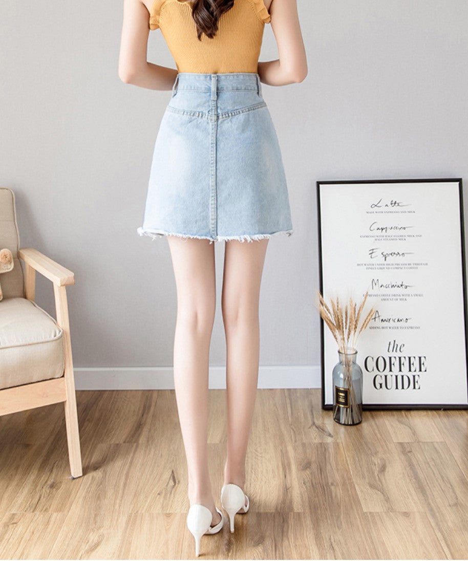 Minigonna denim perle