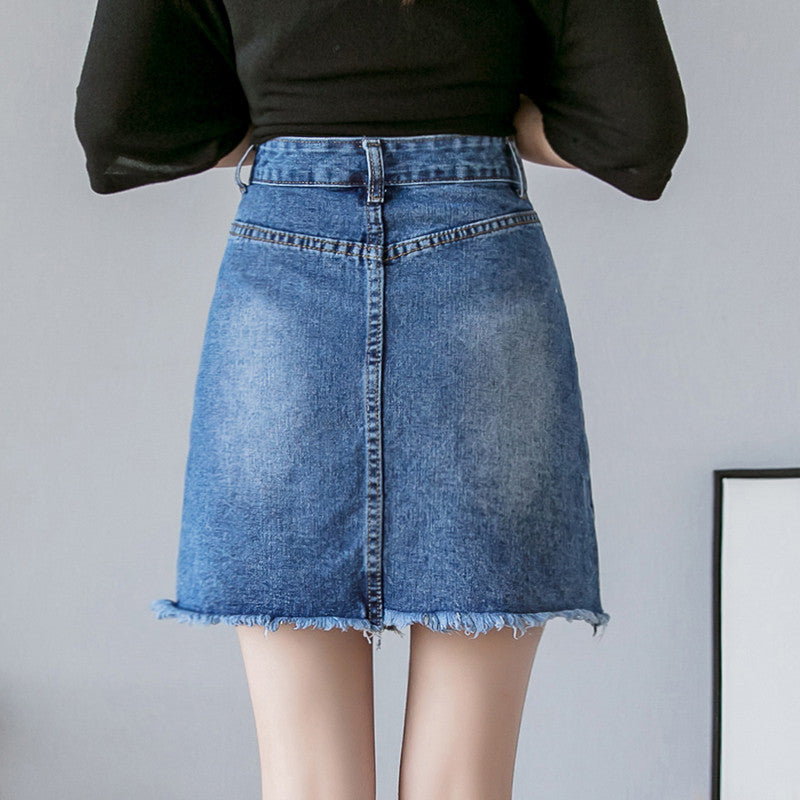 Minigonna denim perle