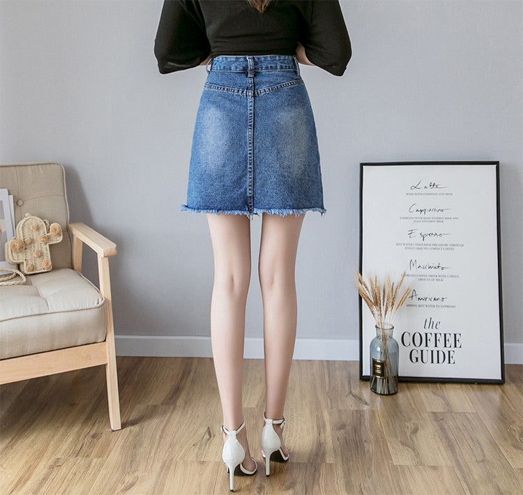 Minigonna denim perle