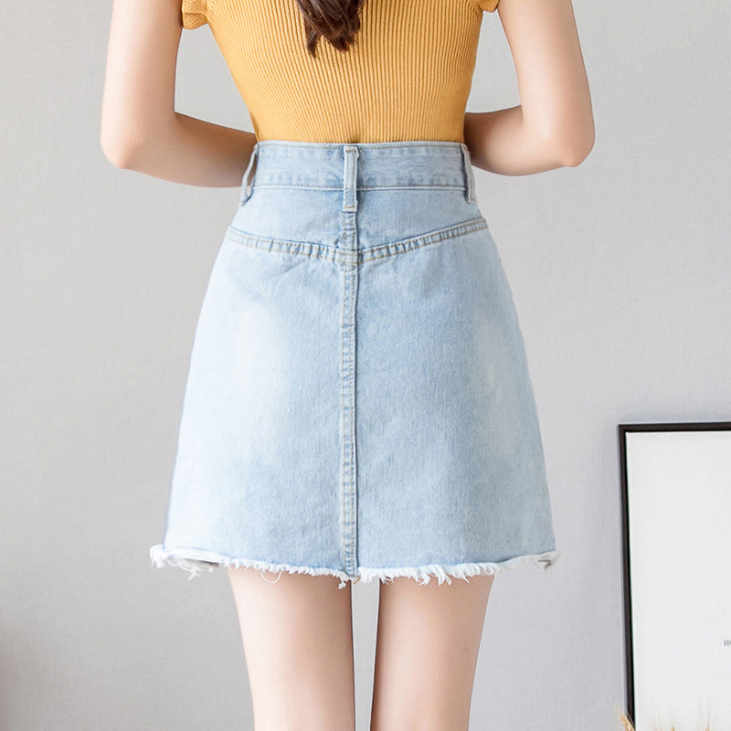 Minigonna denim perle